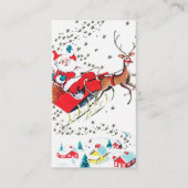 レトロのヴィンテージのクリスマスサンタはメッセージを加えます 名刺 (正面)