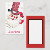 レトロのヴィンテージのクリスマスサンタはメッセージを加えます 名刺 (正面/裏面)