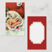 レトロのヴィンテージのクリスマスサンタはメッセージカードを加えます 名刺 (正面/裏面)