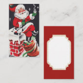 レトロのヴィンテージのクリスマスサンタはメッセージカードを加えます 名刺 (正面/裏面)