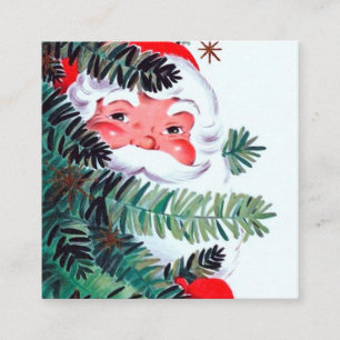 レトロのヴィンテージのクリスマスサンタ スクエア名刺