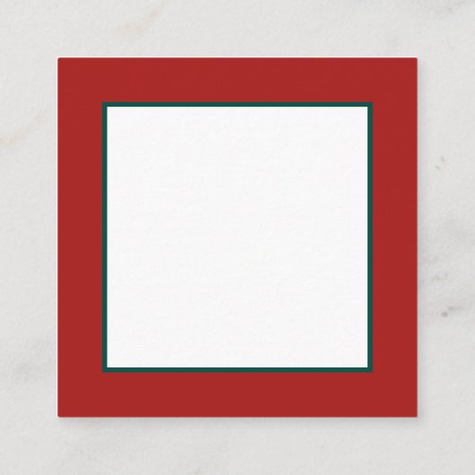 レトロのヴィンテージのクリスマスサンタ スクエア名刺 (裏面)