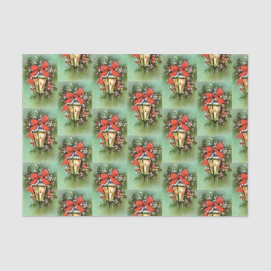 レトロのヴィンテージのクリスマスランプパターンティッシュ 薄葉紙 (正面)