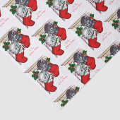 レトロのヴィンテージのクリスマス猫のパーティーのティッシュ 薄葉紙 (詳細)