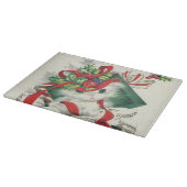 レトロのヴィンテージのクリスマス猫の休日のまな板 カッティングボード (角)