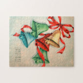 レトロのヴィンテージのクリスマス鐘の休日のパズル ジグソーパズル (横)