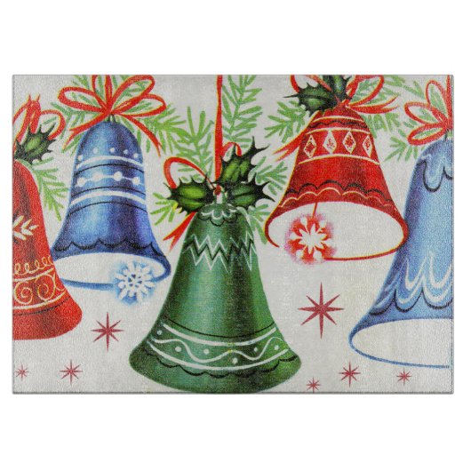 レトロのヴィンテージのクリスマス鐘の休日の切断 カッティングボード (正面)