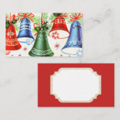レトロのヴィンテージのクリスマス鐘はメッセージカードを加えます 名刺 (正面/裏面)