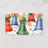 レトロのヴィンテージのクリスマス鐘はメッセージカードを加えます 名刺 (正面)