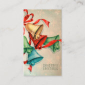 レトロのヴィンテージのクリスマス鐘小さいカード 名刺 (正面)