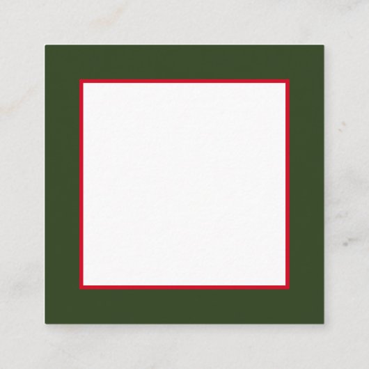 レトロのヴィンテージのクリスマス鐘 スクエア名刺 (裏面)