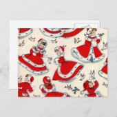 レトロのヴィンテージのクリスマス シーズンポストカード (正面/裏面)