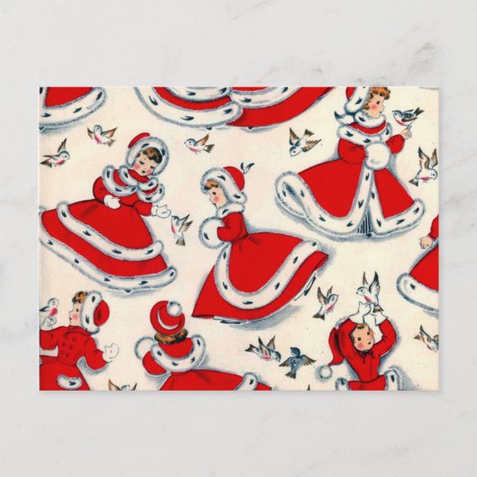 レトロのヴィンテージのクリスマス シーズンポストカード (正面)