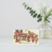 レトロのヴィンテージのクリスマスNimblesはメッセージカードを加えます 名刺 (スタンド正面)