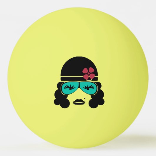 レトロのヴィンテージのシルエットの卓球の球 卓球ボール (正面)