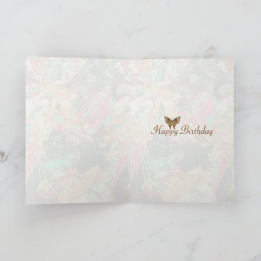 レトロのヴィンテージのスタイルのアールデコの誕生日日 カード (内部)