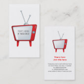 レトロのヴィンテージのスタイルTVのためのクールでファンキーなデザイン 名刺 (正面/裏面)