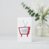 レトロのヴィンテージのスタイルTVのためのクールでファンキーなデザイン 名刺 (スタンド正面)