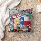 レトロのヴィンテージのテキサス州のステッカーパターン クッション (ブランケット)