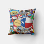 レトロのヴィンテージのテキサス州のステッカーパターン クッション (裏面)