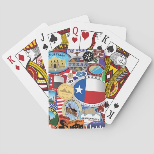 レトロのヴィンテージのテキサス州のステッカーパターン トランプ (裏面)