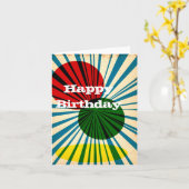 レトロのヴィンテージのハッピーバースデーカード カード (黄色い花)