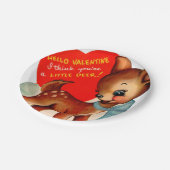 レトロのヴィンテージのバレンタインのシカのパーティー ペーパープレート (アングル)