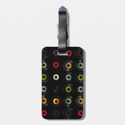 レトロのヴィンテージのビニール45の記録 ラゲッジタグ (裏面縦)