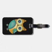 レトロのヴィンテージのフクロウ ラゲッジタグ (裏面横)