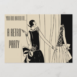 レトロのヴィンテージのフラッパーのとどろく二十代のパーティー 招待状