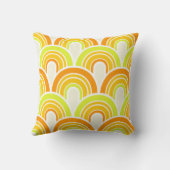 レトロのヴィンテージの世紀半ばの円はパターンをアーチ形にします クッション (裏面)