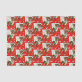 レトロのヴィンテージの先生のトナカイのクリスマスのティッシュ 薄葉紙 (正面)