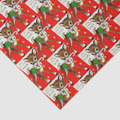 レトロのヴィンテージの先生のトナカイのクリスマスのティッシュ 薄葉紙 (詳細)