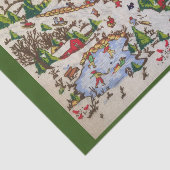 レトロのヴィンテージの冬休み場面 薄葉紙 (詳細)