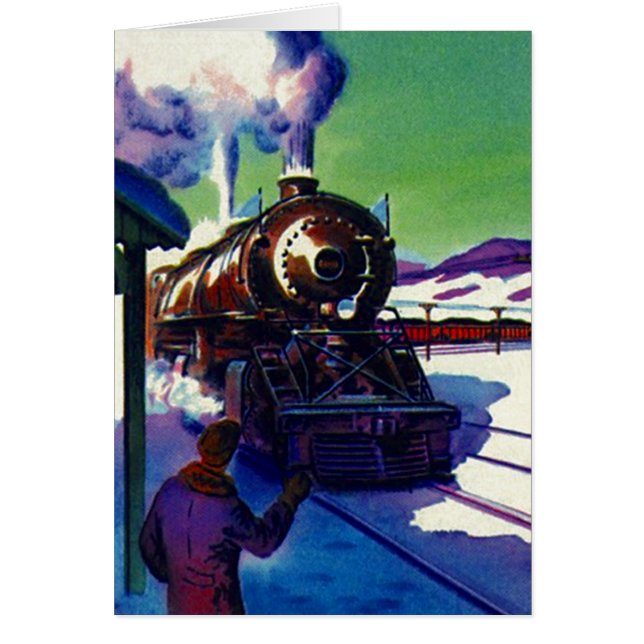 レトロのヴィンテージの列車旅行によい旅行カードがあります (正面)