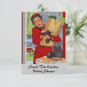レトロのヴィンテージの台所ブライダルシャワー招待状 招待状 (スタンド正面)