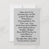 レトロのヴィンテージの台所ブライダルシャワー招待状 招待状 (裏面)