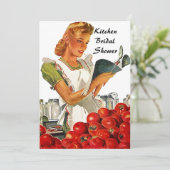 レトロのヴィンテージの台所ブライダルシャワー招待状 招待状 (スタンド正面)