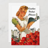 レトロのヴィンテージの台所ブライダルシャワー招待状 招待状 (正面/裏面)