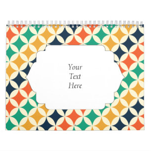 レトロのヴィンテージの壁紙パターン カレンダー