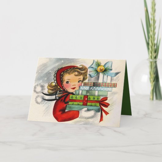 レトロのヴィンテージの売子はテキスト・カードを加えます シーズンカード (正面)