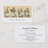 レトロのヴィンテージの女性のスタイリッシュなファッションの服装の帽子 名刺 (正面/裏面)