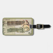 レトロのヴィンテージの女性フラッパーのファッションの荷物のラベル ラゲッジタグ (正面横)