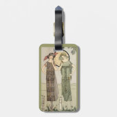 レトロのヴィンテージの女性フラッパーのファッションの荷物のラベル ラゲッジタグ (裏面縦)