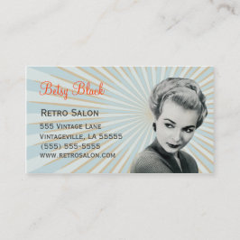 レトロのヴィンテージの日が差すことの美容師の名刺 名刺