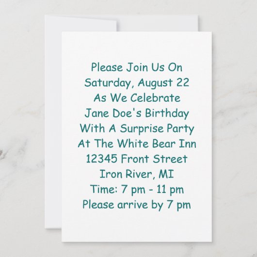 レトロのヴィンテージの日光の驚きのパーティの招待状 招待状 (裏面)