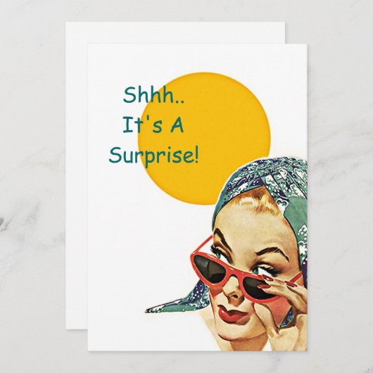 レトロのヴィンテージの日光の驚きのパーティの招待状 招待状 (正面/裏面)