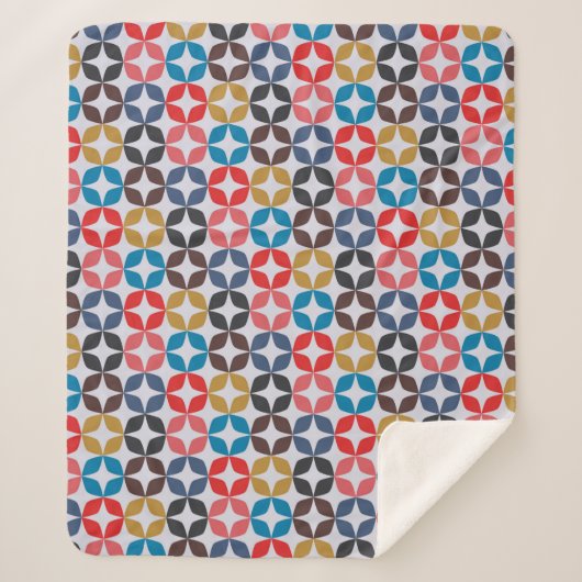 レトロのヴィンテージの星パターン シェルパブランケット (正面)