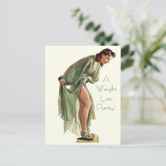 レトロのヴィンテージの減量のパーティーの招待のPCの郵便はがき インビテーションポストカード (スタンド正面)