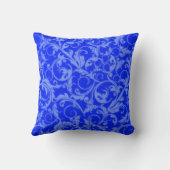 レトロのヴィンテージの渦巻のサファイアの青の装飾用クッション クッション (裏面)